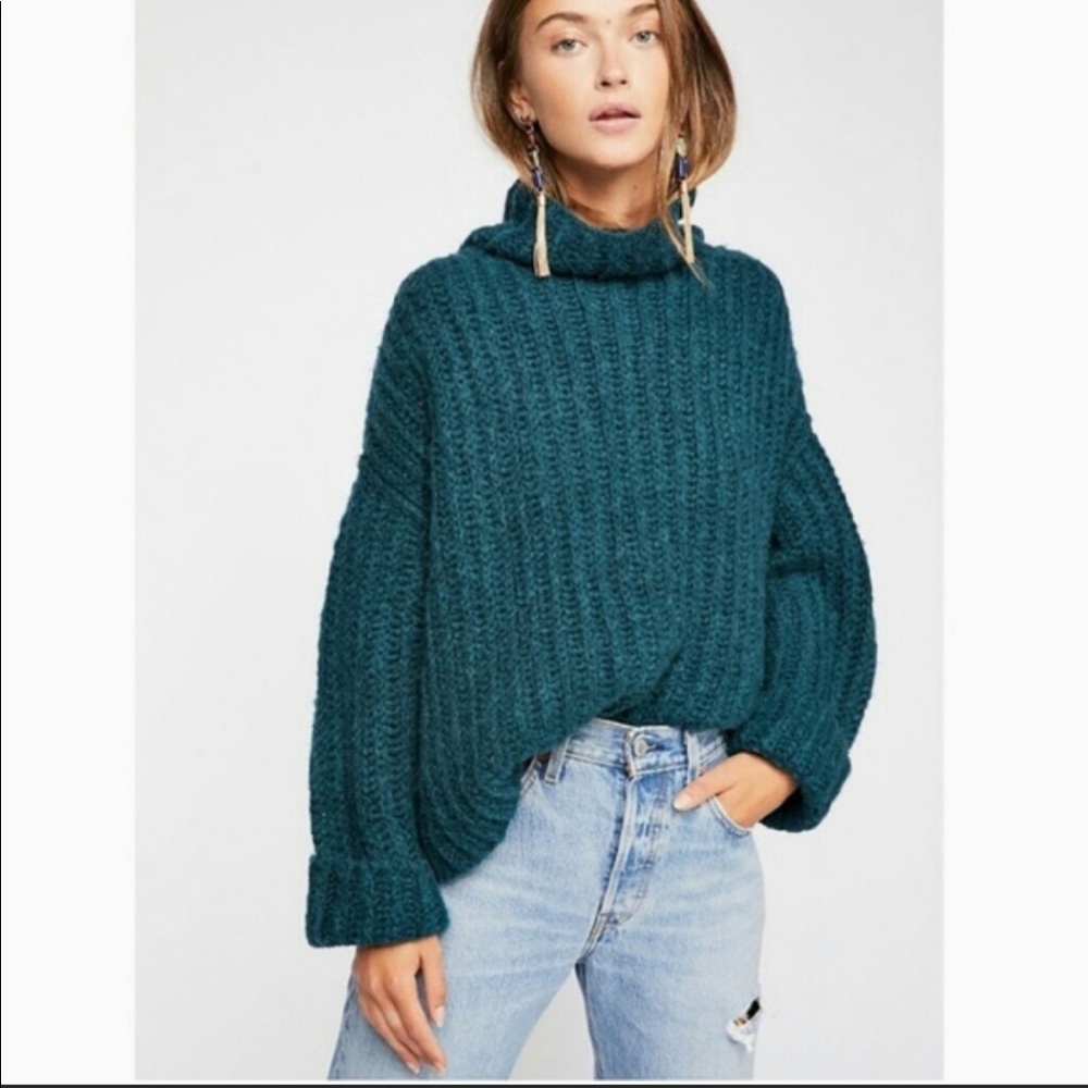 Free People Fluffy Fox Turtleneck Sweater